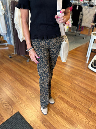 Judy Blue Leopard Bootcut Jeans - All About Me Boutique