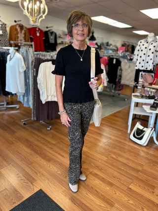 Judy Blue Leopard Bootcut Jeans - All About Me Boutique