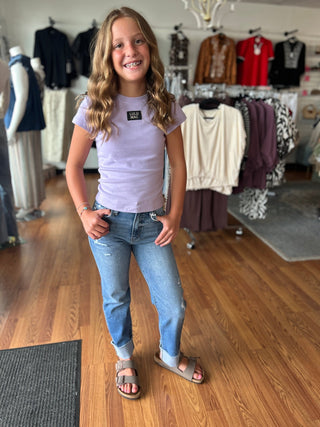 KanCan Girls High Rise Straight Leg Jeans - Cuffed - All About Me Boutique