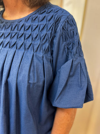 Liv Los Angeles Tencel Smocked Yoke Blouse - All About Me Boutique