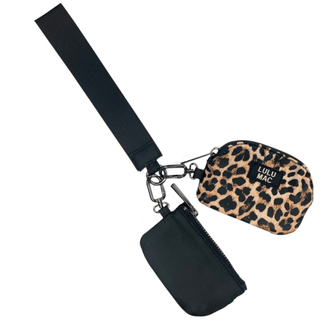 LuLu Mac Black & Leopard Double Pouch Wristlet - All About Me Boutique