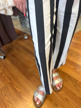 LuLu Mac Darby Black Stripe Pants - All About Me Boutique