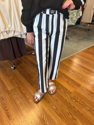 LuLu Mac Darby Black Stripe Pants - All About Me Boutique