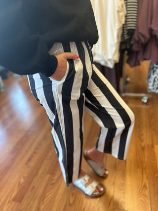 LuLu Mac Darby Black Stripe Pants - All About Me Boutique