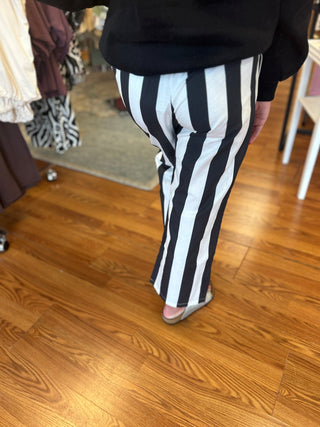 LuLu Mac Darby Black Stripe Pants - All About Me Boutique