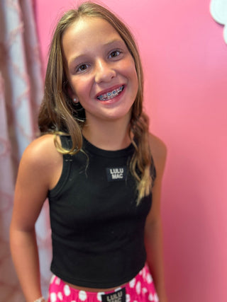 LuLu Mac Girls Black Solid Tank - All About Me Boutique