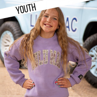 LuLu Mac Girls Camo Lavender Sweatshirt - All About Me Boutique