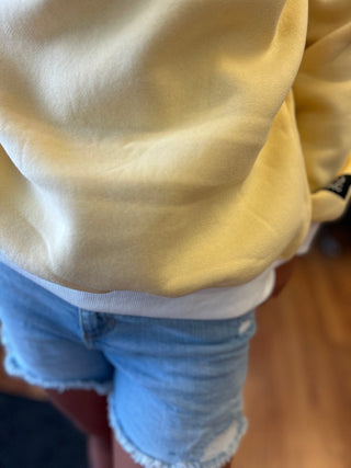 Lulu Mac Girls Color Block Butter/White Stitch Sweatshirt - All About Me Boutique