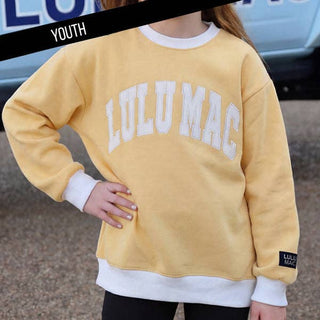 Lulu Mac Girls Color Block Butter/White Stitch Sweatshirt - All About Me Boutique