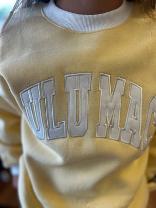 Lulu Mac Girls Color Block Butter/White Stitch Sweatshirt - All About Me Boutique