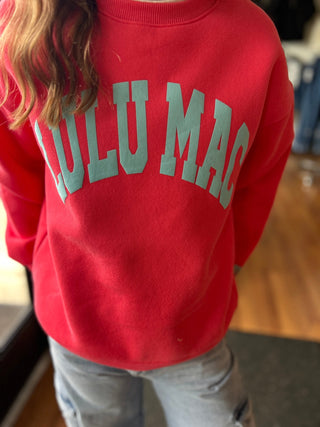 Lulu Mac Girls Coral & Mint Puff Sweatshirt - All About Me Boutique