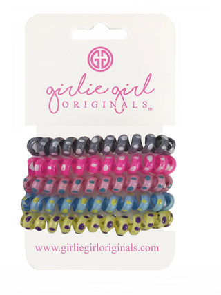 Lulu Mac Girls Gray/Yellow Telephone Cord Hair Ties - All About Me Boutique