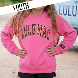 LuLu Mac Girls Leopard Bubblegum Sweatshirt - All About Me Boutique