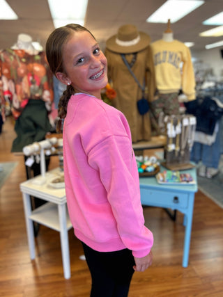 LuLu Mac Girls Leopard Bubblegum Sweatshirt - All About Me Boutique