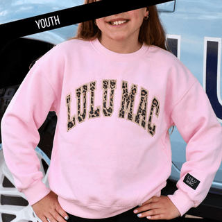 LuLu Mac Girls Leopard Light Pink Sweatshirt - All About Me Boutique