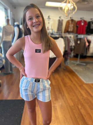 LuLu Mac Girls Light Blue Darby Shorts - All About Me Boutique