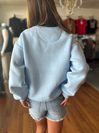 Lulu Mac Girls Light Blue Monochromatic Crewneck Sweatshirt - All About Me Boutique