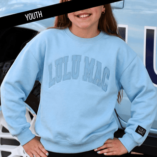 Lulu Mac Girls Light Blue Monochromatic Crewneck Sweatshirt - All About Me Boutique