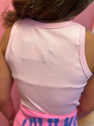 LuLu Mac Girls Light Pink Solid Tank - All About Me Boutique