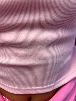LuLu Mac Girls Light Pink Solid Tank - All About Me Boutique