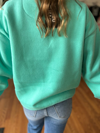 Lulu Mac Girls Mint Monochromatic Crewneck Sweatshirt - All About Me Boutique