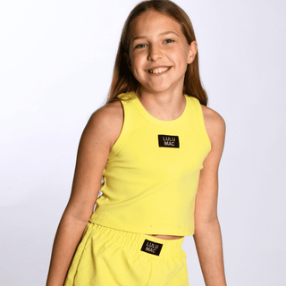 LuLu Mac Girls Neon Yellow Solid Tank - All About Me Boutique