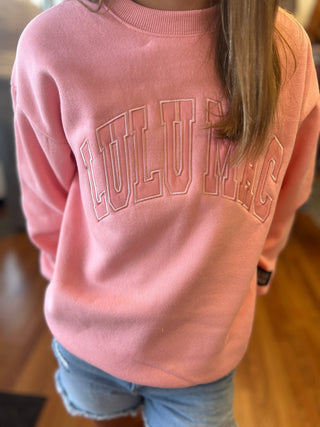 Lulu Mac Girls Peach Monochromatic Crewneck Sweatshirt - All About Me Boutique
