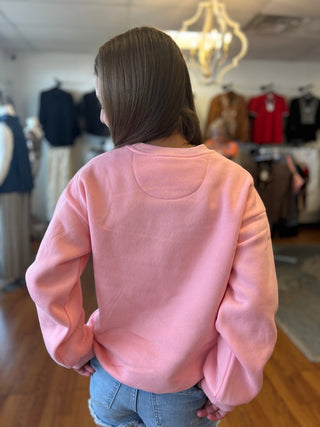 Lulu Mac Girls Peach Monochromatic Crewneck Sweatshirt - All About Me Boutique