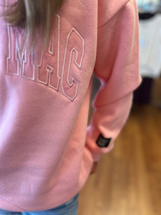 Lulu Mac Girls Peach Monochromatic Crewneck Sweatshirt - All About Me Boutique