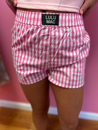 LuLu Mac Girls Pink Gingham Shorts - All About Me Boutique