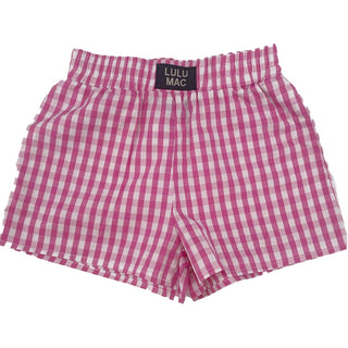 LuLu Mac Girls Pink Gingham Shorts - All About Me Boutique