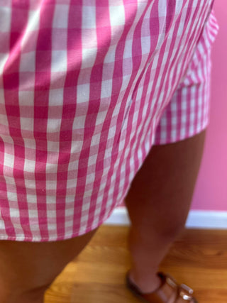 LuLu Mac Girls Pink Gingham Shorts - All About Me Boutique