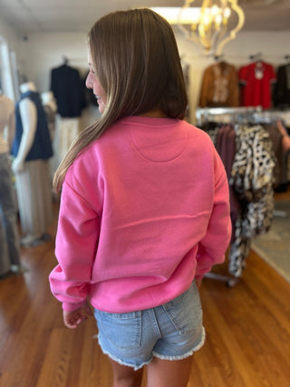 Lulu Mac Girls Pink/Orange Puff Sweatshirt - All About Me Boutique