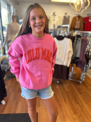 Lulu Mac Girls Pink/Orange Puff Sweatshirt - All About Me Boutique