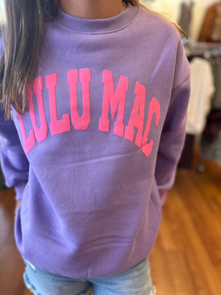 LuLu Mac Girls Purple/Pink Puff Sweatshirt - All About Me Boutique