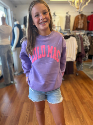 LuLu Mac Girls Purple/Pink Puff Sweatshirt - All About Me Boutique