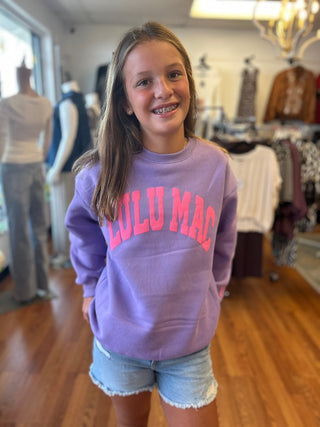 LuLu Mac Girls Purple/Pink Puff Sweatshirt - All About Me Boutique