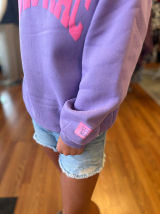 LuLu Mac Girls Purple/Pink Puff Sweatshirt - All About Me Boutique