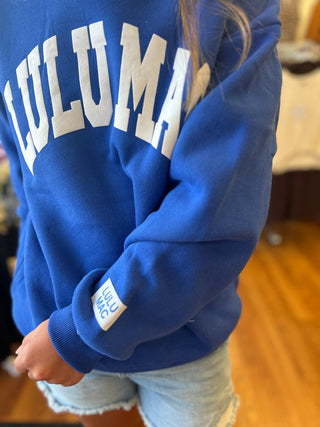 Lulu Mac Girls Royal Blue & White Puff Sweatshirt - All About Me Boutique