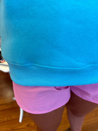 Lulu Mac Girls Sweatshirt Blue - Pink Puff - All About Me Boutique