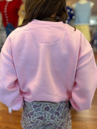 Lulu Mac Girls Sweatshirt Light Pink Camo Stitch - All About Me Boutique