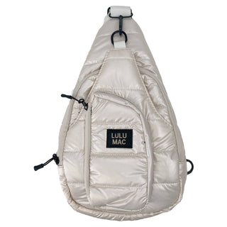 LuLu Mac Metallic Puffer Sling Bag - Off-White - All About Me Boutique