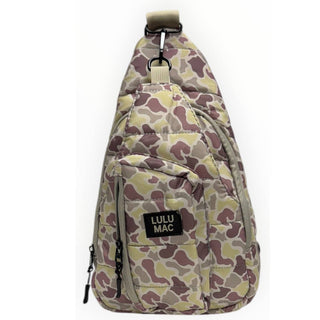 LuLu Mac Puffer Metallic Sling Bag - Light Camo - All About Me Boutique