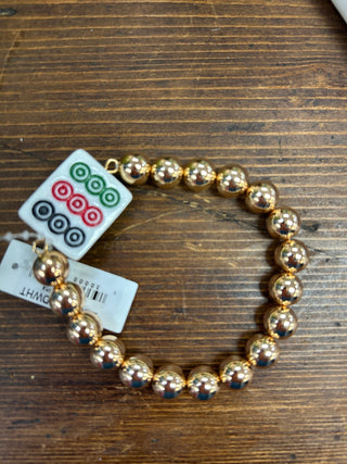 Mahjong Tile Bracelet – Elegant Pearl & Gold Bead Collection - All About Me Boutique