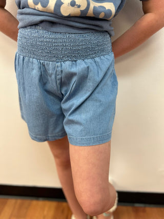 May Girls Chambray Flowy Shorts - All About Me Boutique