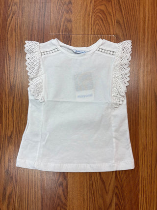 May-Girls Lace Detail T-Shirt - All About Me Boutique
