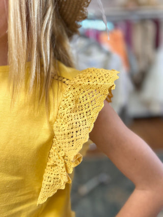 May-Girls Lace Detail T-Shirt - All About Me Boutique
