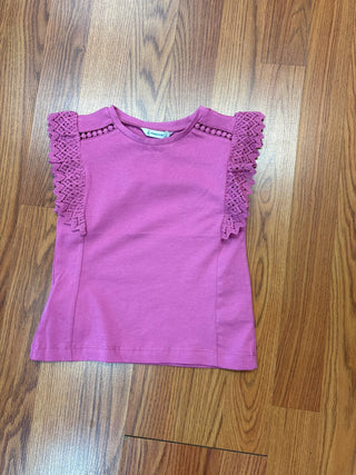 May-Girls Lace Detail T-Shirt - All About Me Boutique