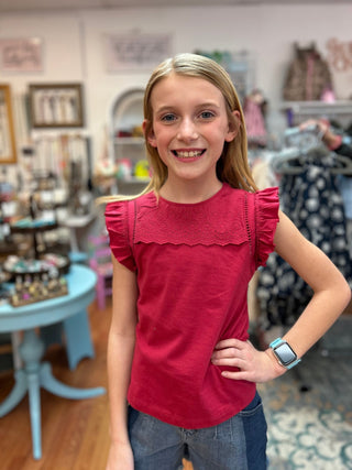 Mayoral Girls Eyelet Trim Sleeveless Top - All About Me Boutique