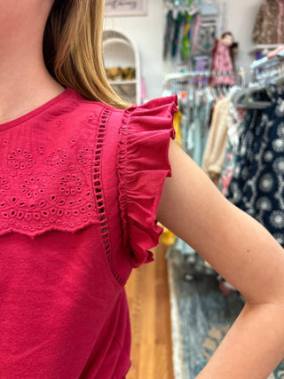 Mayoral Girls Eyelet Trim Sleeveless Top - All About Me Boutique